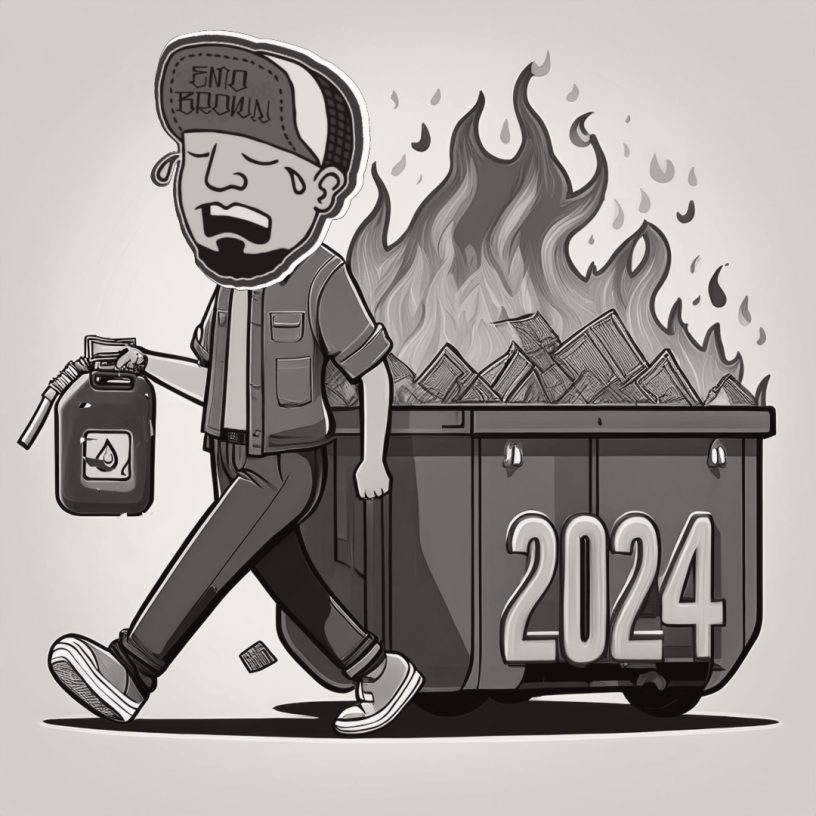 Emo Brown walking away from 2024 dumpster fire